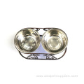 Dog Pet Feeding Bowl with Metal Holder